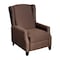 Flash Furniture Prescott Traditional Style Slim Push Back Recliner Chair-Wingback, Brown Polyester, Accent Nail Trim BO-BS7002-1-BR-GG - alternate 4